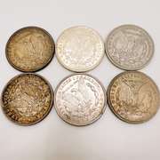 Lot of 6x 1921 Morgan Silver Dollars