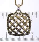 Sterling Silver Black Spinel Woven Pendant With Italian Snake Chain