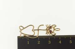 Gold Filled Garnet Eyed Retro Kitty Cat Kitten Charm/Pendant