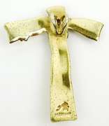 Stunning Free Form Sterling Vermeil Crucifix