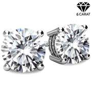 CERTIFIED 6.00 CT MOISSANITE (E COLOR/VVS) PT900 EARRINGS STUD