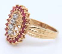 Beautiful Yellow Gold Ruby and Diamond Ring