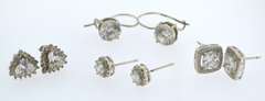 Sterling Silver Crystal Earrings Lot