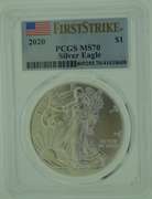 2020 Silver Dollar Eagle $1 PCGS MS70 First Strike