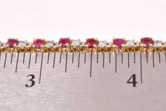 Adorable 4.00CTW Ruby & 1.10CTW Diamond Bracelet in Gold Plated Sterling Silver