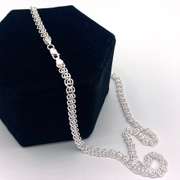 Fancy Italian Silver Heart Chain Necklace