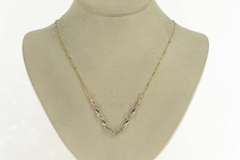 10K Yellow Gold Ctw Diamond Chevron Twist Pendant Necklace