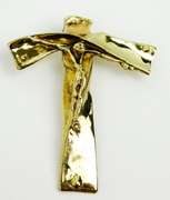 Stunning Free Form Sterling Vermeil Crucifix
