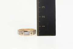 14K Rose Gold Diamond Pink Mother of Pearl Inlay Diamond Ring