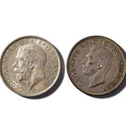 1916 &1944 Near Unc Great Britain Half Crowns