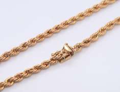 Elegant Yellow Gold Rope Chain Necklace