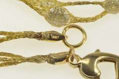 14K Yellow Gold Mesh Fishnet CZ Layered Statement Necklace