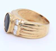 Favorite Yellow Gold Blue Sapphire and Diamond Ring