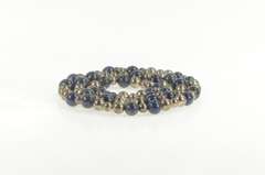 Sterling Silver Sodalite Sphere Ball Beaded Chain Necklace