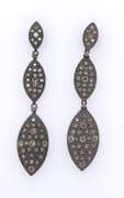 Gorgeous Oxidized Sterling Silver Earrings with Diamonds
