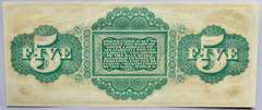 $ 5 State Of South Carolina Revenue Bond Scrip Mar 2 1872 Series. CH CU