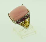 Sterling Silver Pink Stone Cocktail Ring