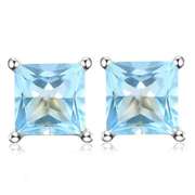 2.67 CT BABY SWISS BLUE TOPAZ 10KT SOLID GOLD EARRINGS STUD