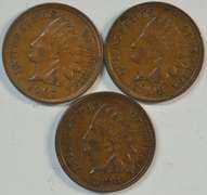 3 Diff. Choice Brown Uncirculated Indian Head Cents