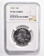 PF66 CAM 1954 Franklin Half Dollar - Graded NGC