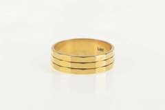 14K Yellow Gold Vintage NOS 1950's Squared Grooved Band Ring