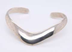 Vintage Sterling Silver Mexico Cuff Bangle Bracelet