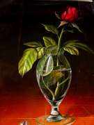 Rose in Glass with Marble
