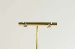 14K White Gold 0.50 Ctw Trillion Diamond Solitaire Stud Earrings