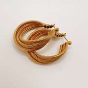 14kt Solid Yellow Gold Twisted Hoop Earrings