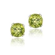 Sterling Silver 1.1ct Peridot Stud Earrings, 5mm