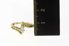 14K Yellow Gold 0.34 Ctw Marquise Diamond Bypass Engagement Ring