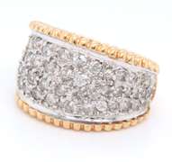 Stunning Yellow Gold Diamond Wide Band