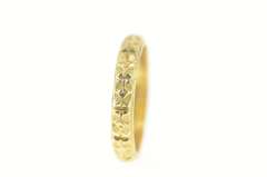18K Yellow Gold 1940's Orange Blossom Flower Wedding Band Ring