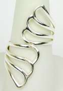 Elongated Sterling Bypass Ring, Size 8