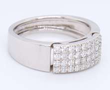 Wonderful White Gold Multi Row Round Cut Diamond Ring