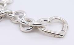 Tiffany & Co oval Link Bracelet with Heart Charm