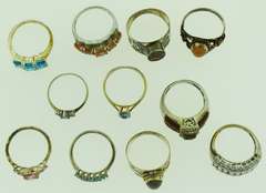 Sterling Silver Mixed Gemstone Ring Lot