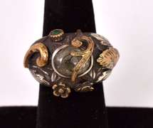 Lovely Floral Approx. 3.70CTS Aquamarine Ring in Sterling Silver