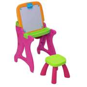 2 in 1 Folding Drawing Board Table Set with Stool
