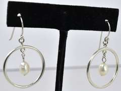 Sterling Silver Hoop Earrings With Pearls