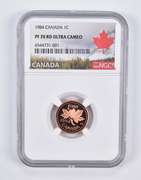 PF70 RD UCAM 1984 Canada 1 Cent NGC