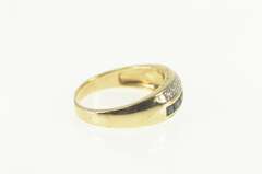 Sterling Silver Princess Syn. Sapphire CZ Men's Wedding Ring