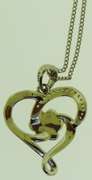 Sterling Silver Paw Heart Necklace