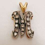 14kt Solid Yellow Gold & Diamond Pendant