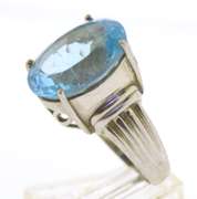 Sterling Silver large Oval Blue TopazRing