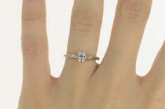 14K White Gold 0.60 Ctw Diamond Oval Cathedral Engagement Ring