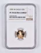PF70 UCAM 1995-W $5 American Gold Eagle 1/10 Oz. .999 Fine Gold NGC