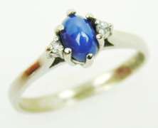 Vintage 10K Lindy Star Blue Sapphire Ring, 6.5