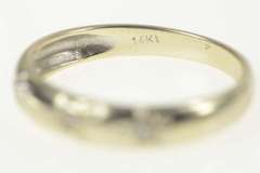 14K White Gold Retro Diamond Star Pattern Wedding Band Ring