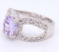 Sterling Silver Purple Cubic Zirconia Ring